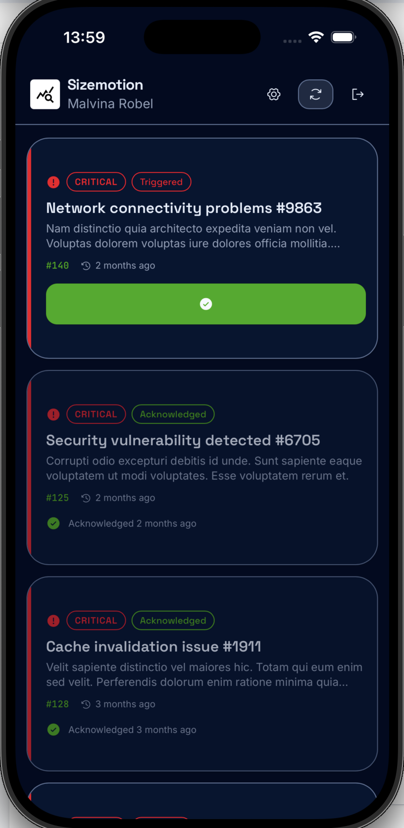Mobile App Screenshot 2 Dark